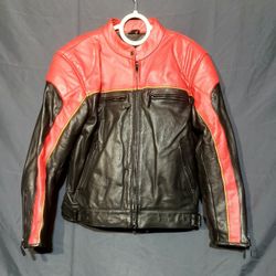 XELEMENT LEATHER MOTORCYCLE  RETRO JACKET  MENS SI XL 