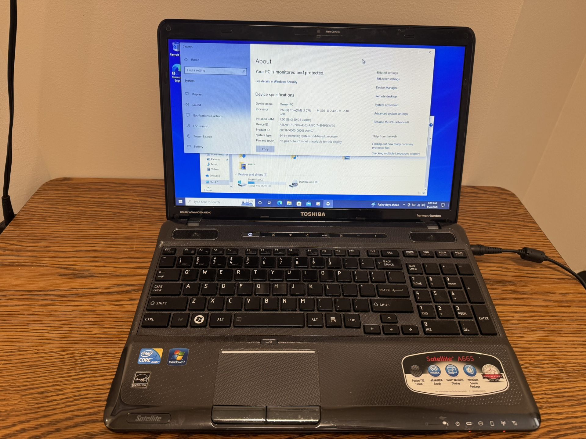 15" Toshiba Laptop