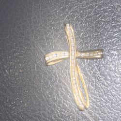 10k Gold Cross Natural Diamonds 
