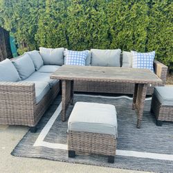 Wicker Patio With Dinning Table