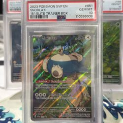 Pokemon PSA 10 Snorlax #051 SVP 151 Elite Trainer Box Promo