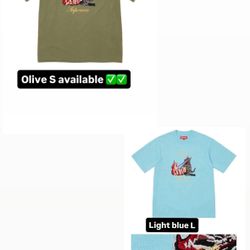 Supreme SS26’ week 7 Monster S/S Top Light Blue L Light Olive S