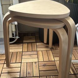 IKEA Kyrre Wood Stools x2 (**Read Description**)