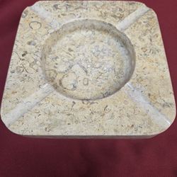 Cigar Ashtray 8 Inch Square - 4 Bore- Fossil Stone-