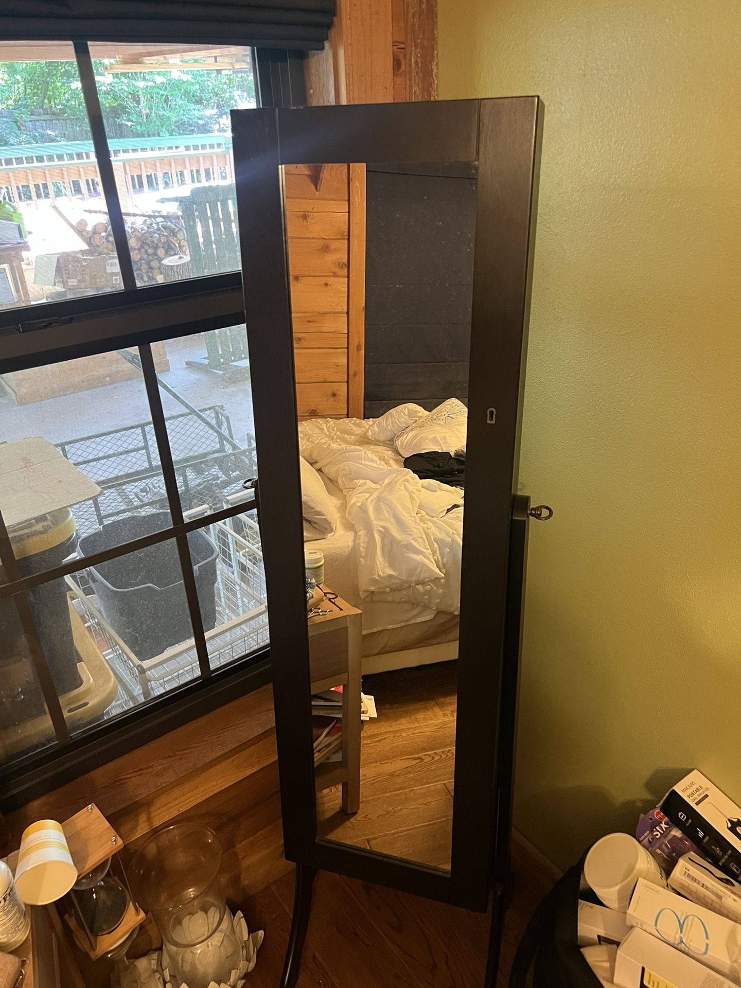 Jewelry Armoire with Full Length Mirror