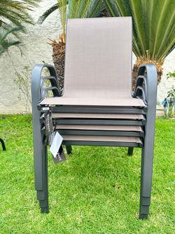Outdoor Patio Chairs, Stackable Stack Chairs Metal Frame each