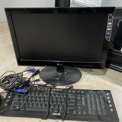 Computer monitor, mouse and Keyboard.
