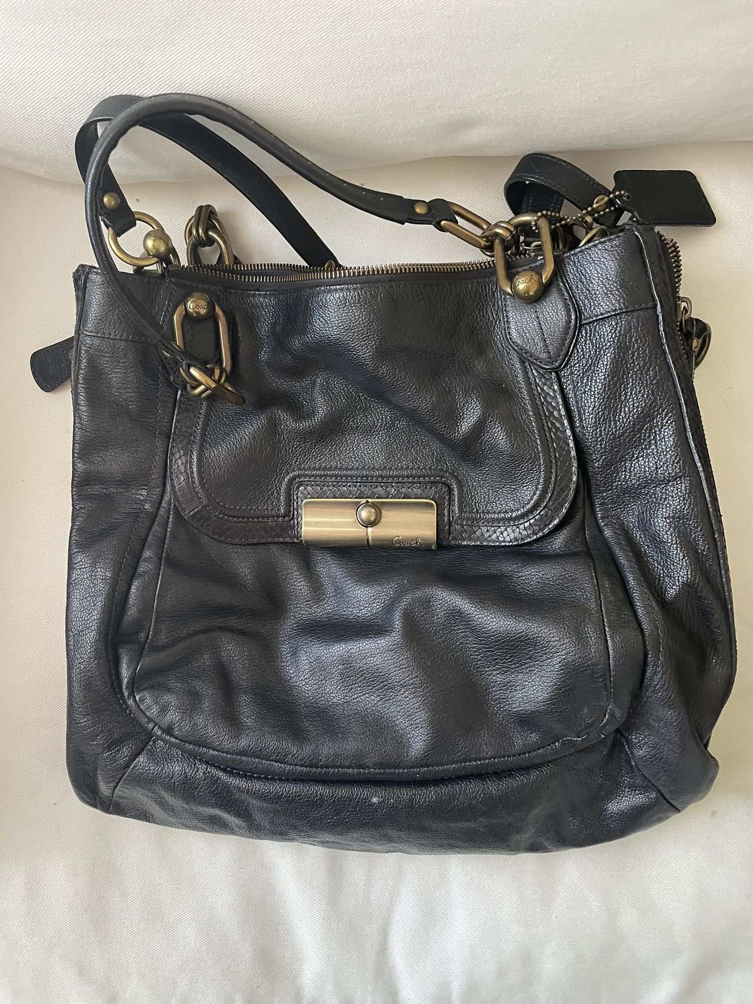 Coach Kristin Satchel Black Leather