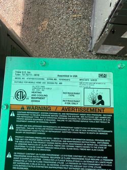 Trane 3 ton evaporator coil