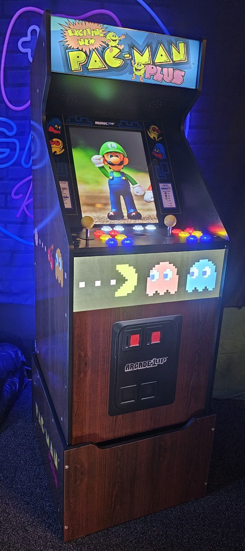 Retro Gaming Pac Man Arcade 1up Cabinet With Over 15,000 Video Games