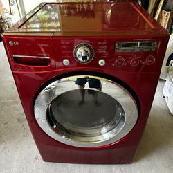 Red LG Laundry True Steam Electric Dryer 