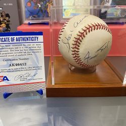 Autographed Hank Aaron & Willie Mays Baseball