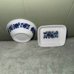 Blue/white Avon Dishes 