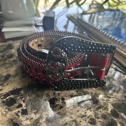 DNA Premium Wear Belt XS - Red Leather w/Stone