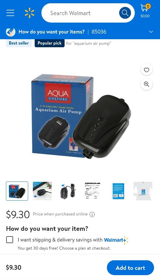 Aqua Culture Single Outlet Air Pump ,for 5-15 Gallon Aquarium