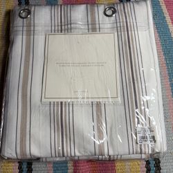 Restoration Hardware Dobby Stripe Shower Curtain Cotton Portugal 72 x 72 RH