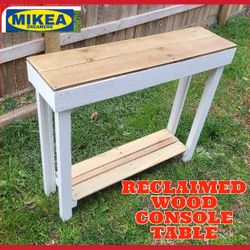Reclaimed Wood Console Table Farmhouse Rustic Primitive  Shabby Chic Distressed 
