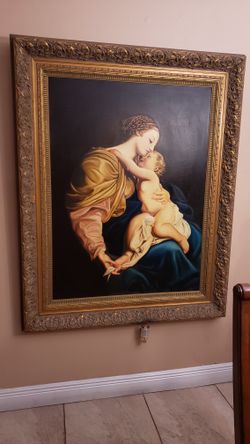 Original ART BY RIVERO 1995 With Golden Wooden FRAMED