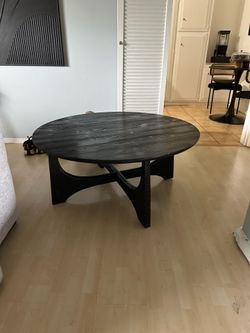 Round Black Coffee Table