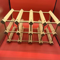 Handmade Pine Wood 12 Bottle Wine Rack