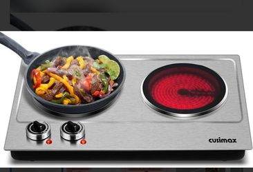 CUSIMAX Double Burner Electric Hot Plate 1800W Infrared Cooktop CMIP-C180 New