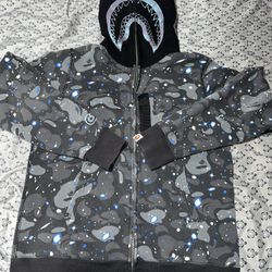 Bape Space Camo Shark Full Zip Glow In The Dark