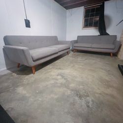 2-piece Modern Gray Couch