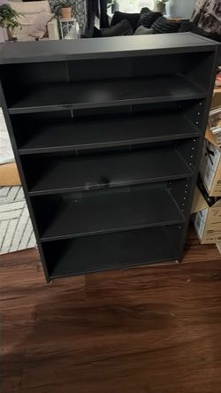 Black 5-Shelf Bookcase wood