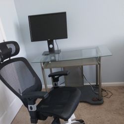 Glass Desk With New Chair