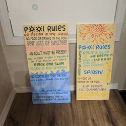2 pool rules signs!