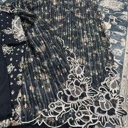 New 3 Piece Pakistani Dress Salwarkaneez Lawn Qalamqar Xl