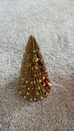 Gold Ceramic Christmas Tree Figurine
