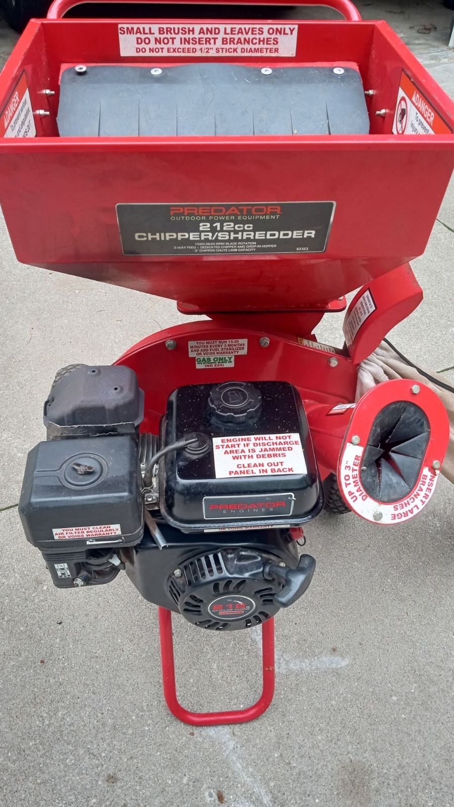 Harbor Freight PREDATOR 212cc Chipper/Shredder