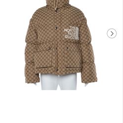 Gucci x The North Face Beige Cotton Canvas Logo Monogram Jacket Women L