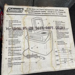 16 Coleman Quart Cooler /Warmer.. Travel Car
