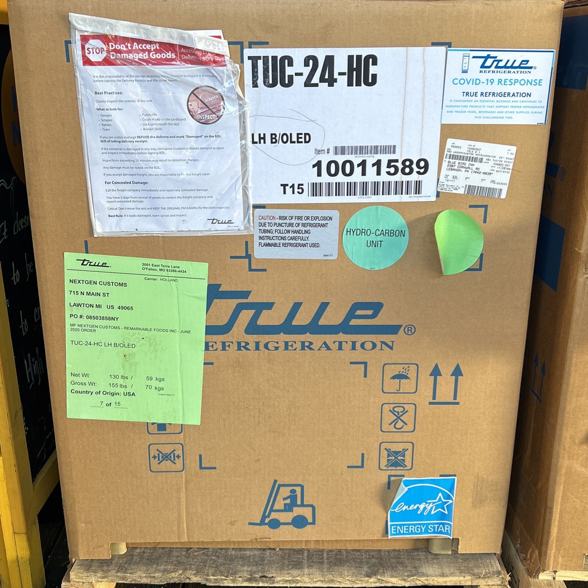 True 24in Undercounted Refrigerator