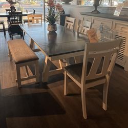 Grey/beige 6PC Dining Table Set