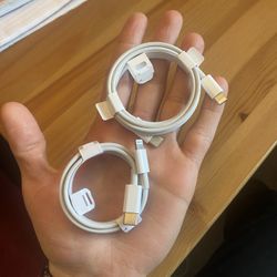 2 Apple iPhone Chargers (USB-C To Lightning)