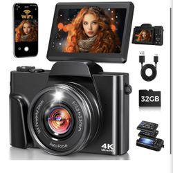 4K Digital Camera WiFi 180° Flip Screen