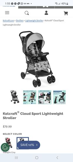 Kolcraft Cloud Sport Lightweight Stroller $60