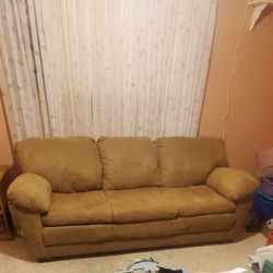 Camel Color Suede Like Sofa..Size 7ft Long..Brand New With Tag On It..very Comfortable!!