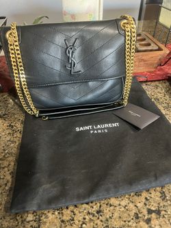 Saint Laurent Black Leather Shoulder Bag