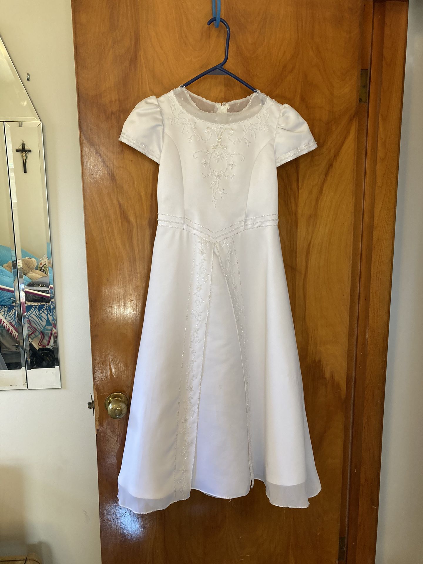 Satin Child’s First Communion Flower Girl Dress
