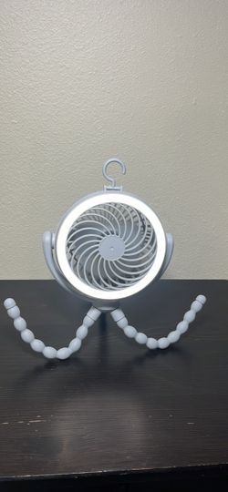 Portable Fan with LED Ring and Flexible Tripod