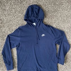 Nike Blue Navy Long Sleeve Light Weight Hoodie