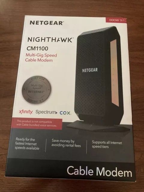 NETGEAR Gigabit Nighthawk Speed Cable Modem DOCSIS® 3.1 Cable Modem (CM1000)