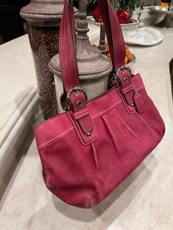 vintage red/magenta coach bag