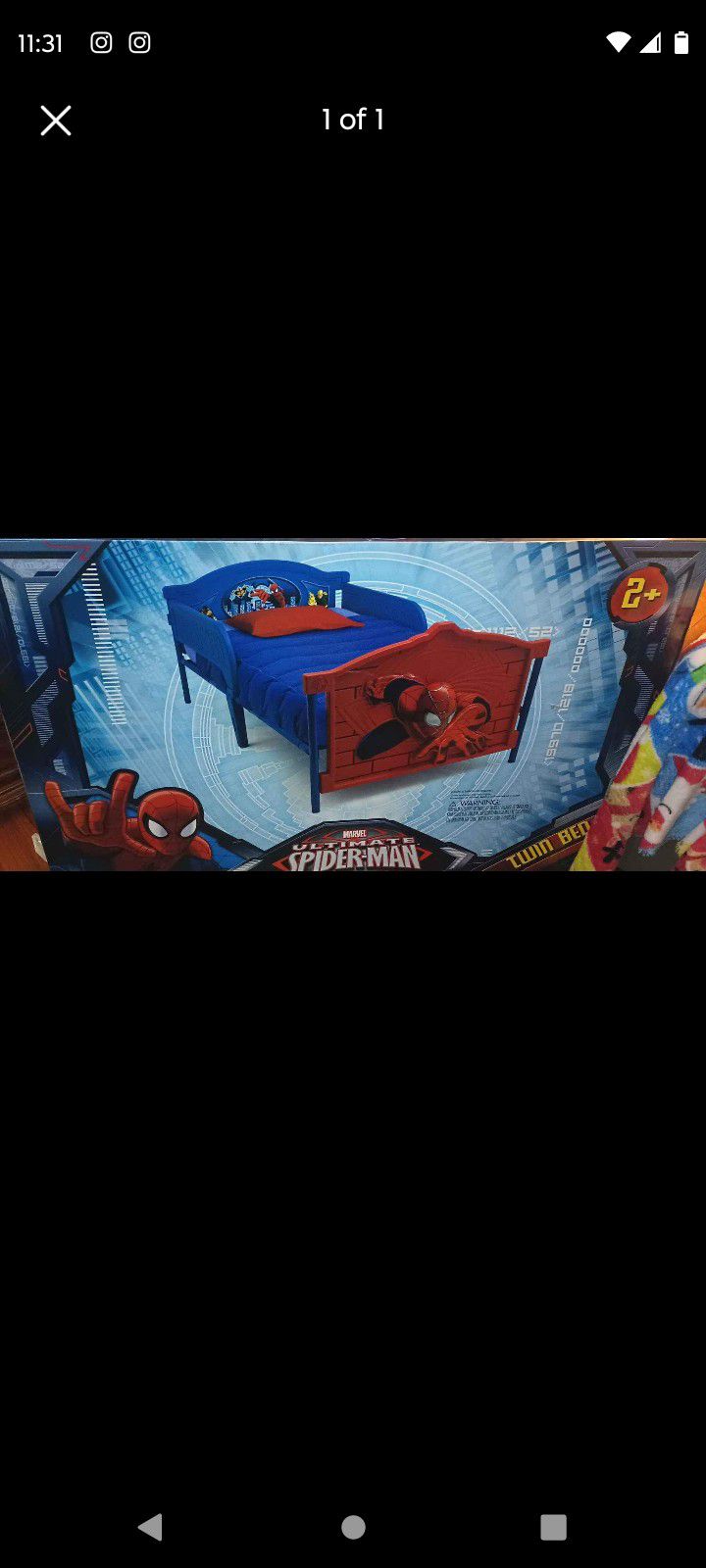 Brand New In Box Spiderman Two Bed Frame