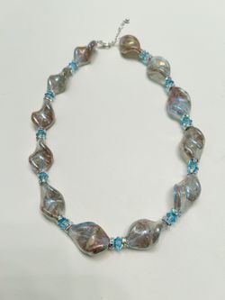 20" Czech Glass & Swarovski Crystal Beaded Necklacr