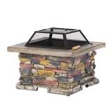 28.50 in. x 22.20 in. Square Natural Stone color Outdoor Patio Fire Pit,All Products : American Fashion Style Bags On Sale
